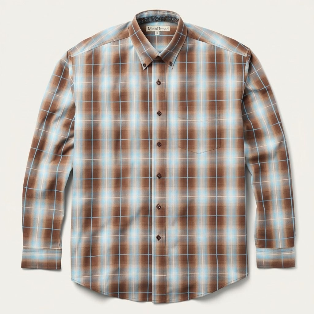 Ombre Plaid Western Shirt