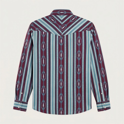 The Wyatt Pearl Snap | Heritage Serape Stripe Western Shirt - 2