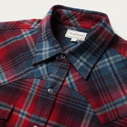 Brushed Twill Plaid Western Shirt-MesaThread