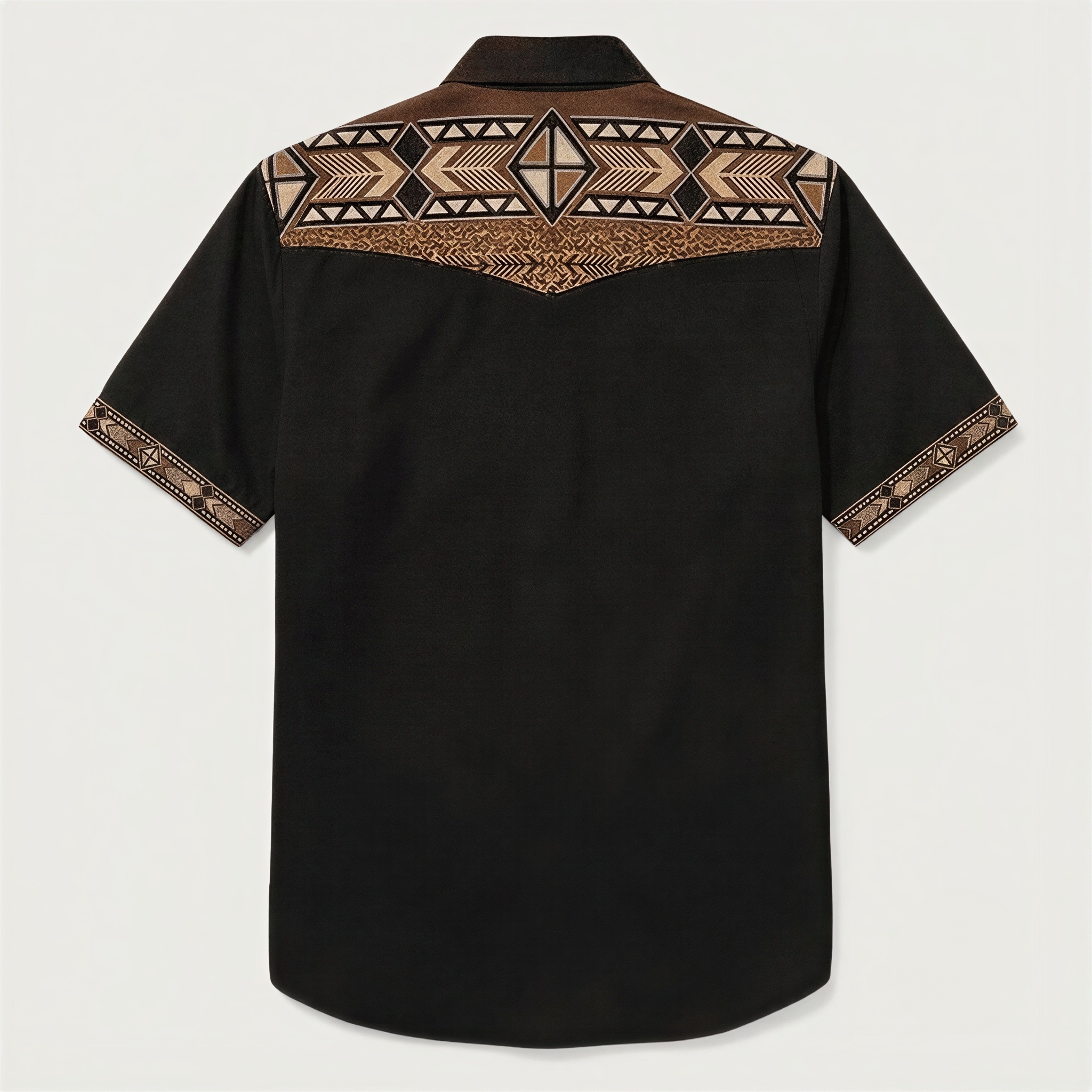 The High Plains Totem Short Sleeve Western Shirt - Black