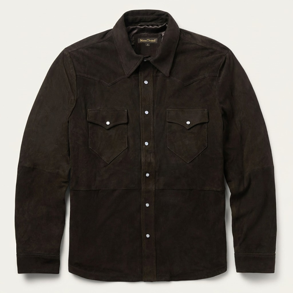 Suede Shirt Jacket-MesaThread