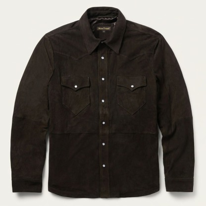 Suede Shirt Jacket-MesaThread
