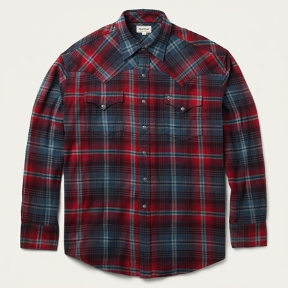 Brushed Twill Plaid Western Shirt-MesaThread