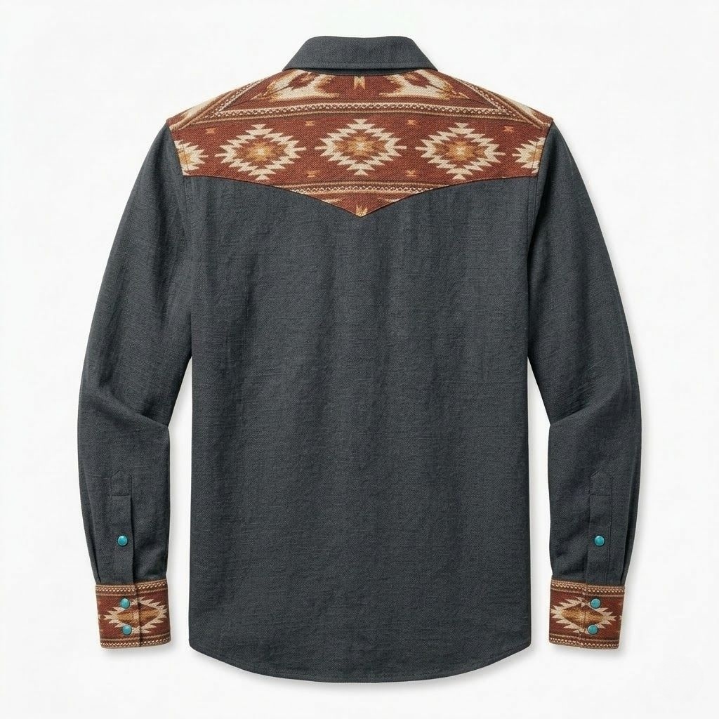 The Canyon Beacon | Contrast Panel Southwestern Western Shirt