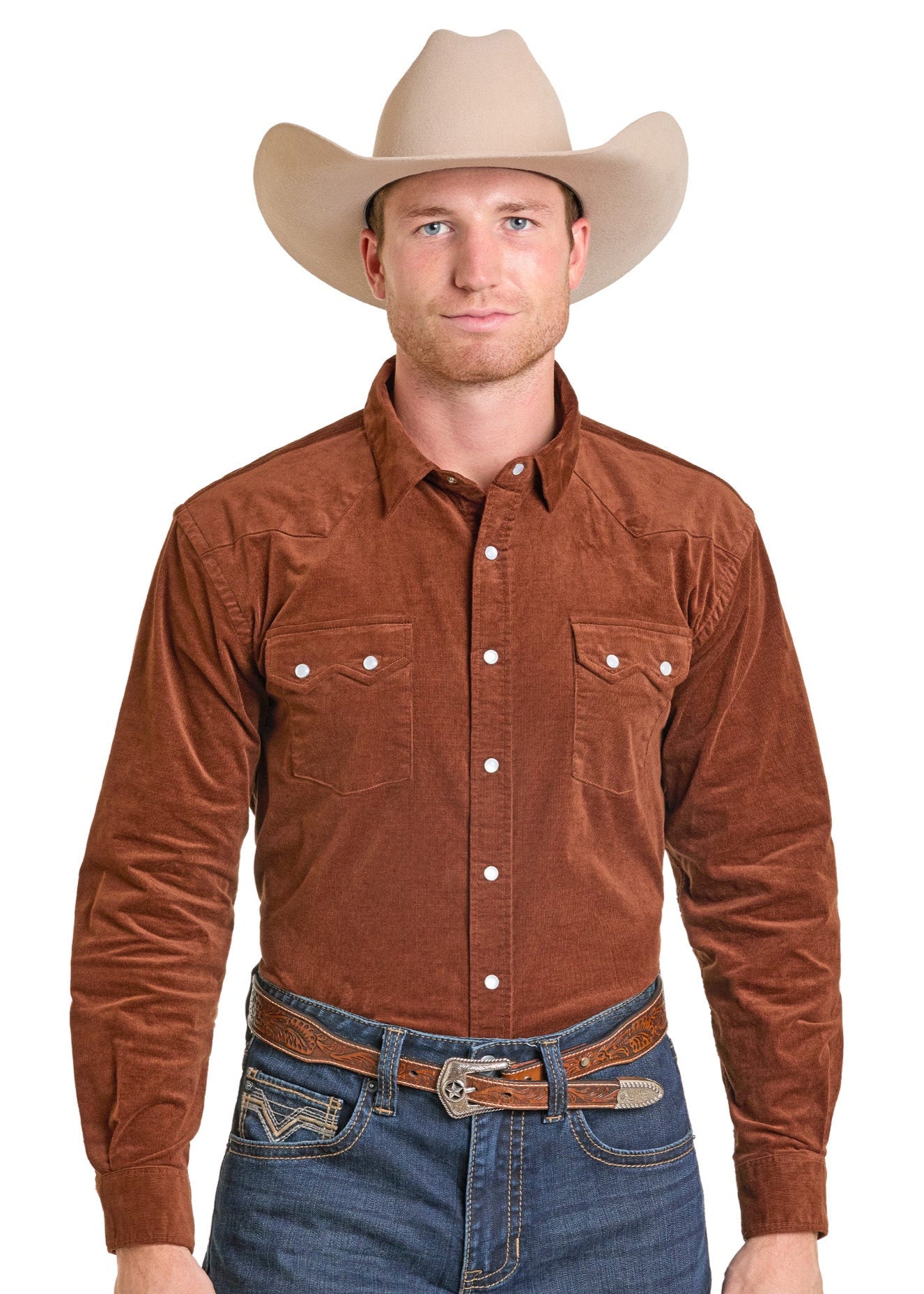 Modern Vintage Corduroy Long Sleeve Snap Shirt-MesaThread