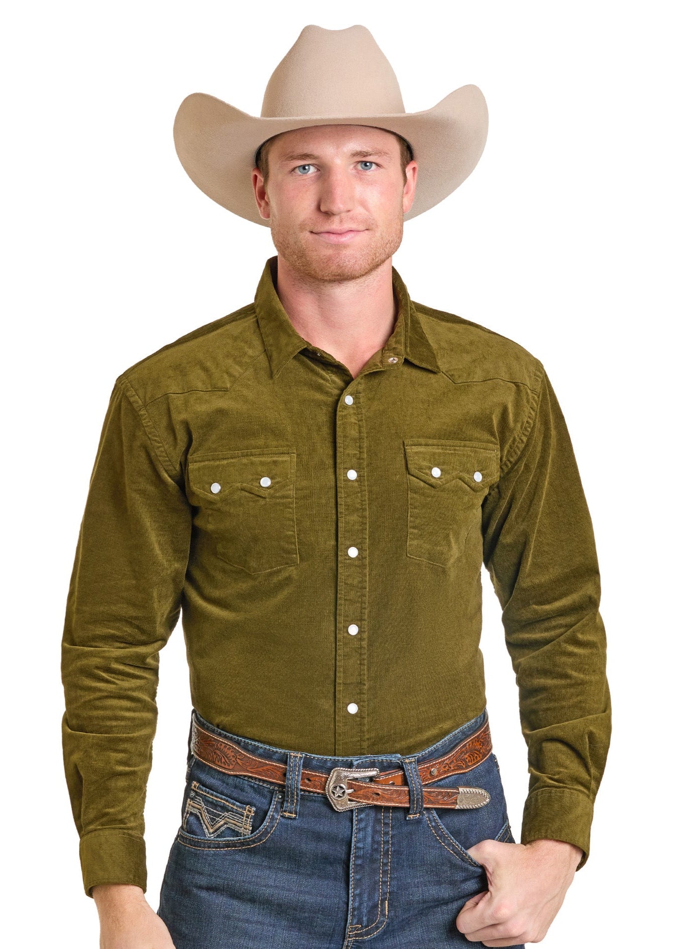 Modern Vintage Corduroy Long Sleeve Snap Shirt-MesaThread