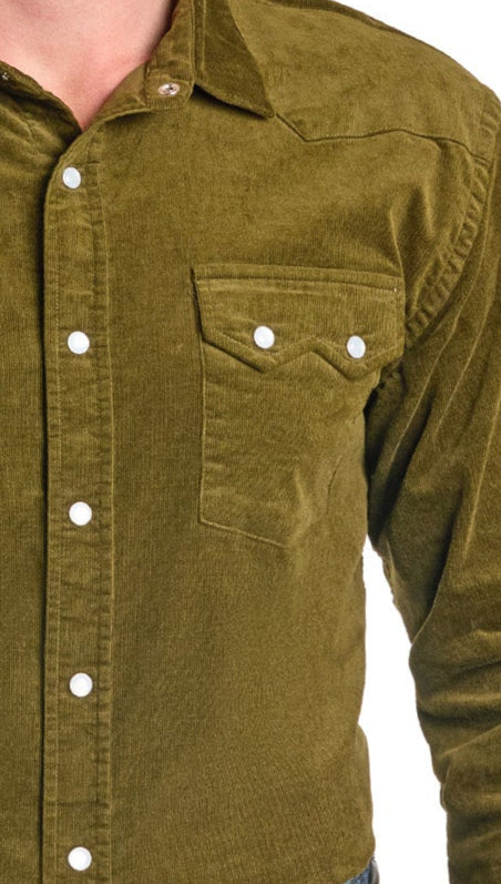 Modern Vintage Corduroy Long Sleeve Snap Shirt-MesaThread