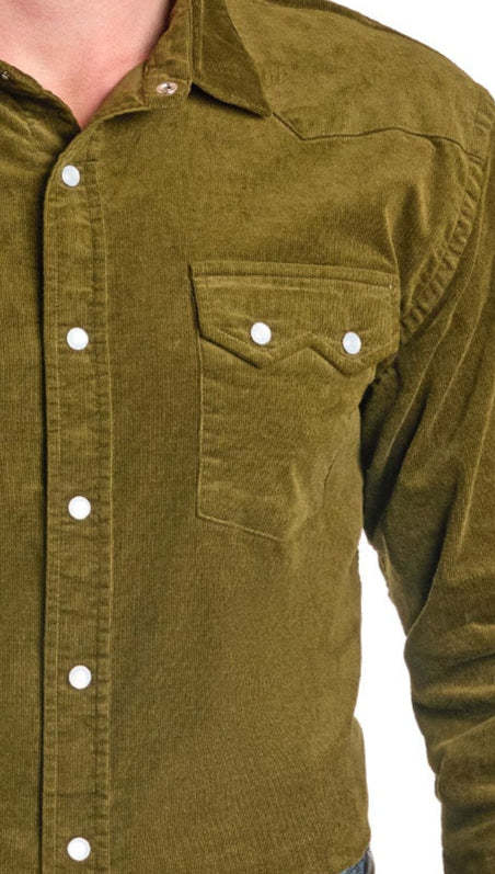 Modern Vintage Corduroy Long Sleeve Snap Shirt-MesaThread
