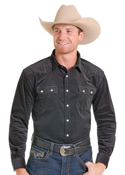 Modern Vintage Corduroy Long Sleeve Snap Shirt-MesaThread