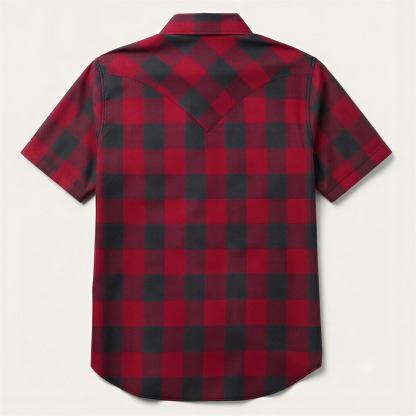 The Crimson Logger | Buffalo Plaid Heritage Short Sleeve Western Shirt