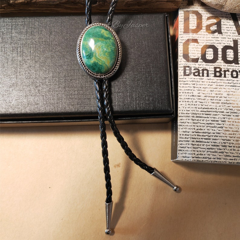 Green Forest Natural Jade Bolo Tie -MesaThread