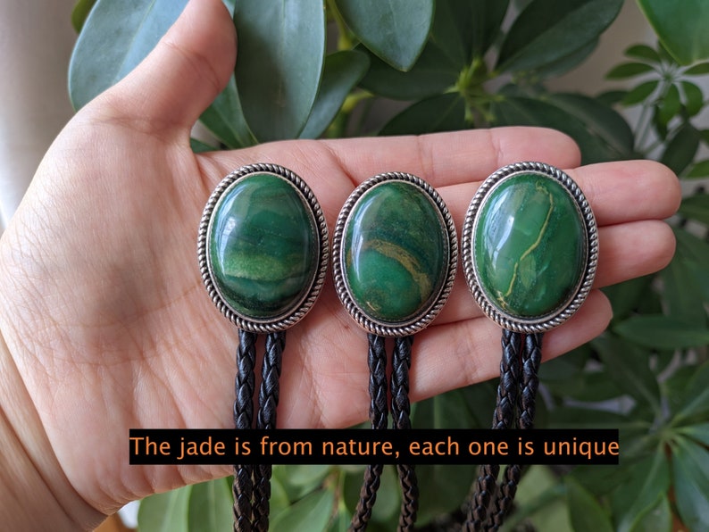 Green Forest Natural Jade Bolo Tie -MesaThread