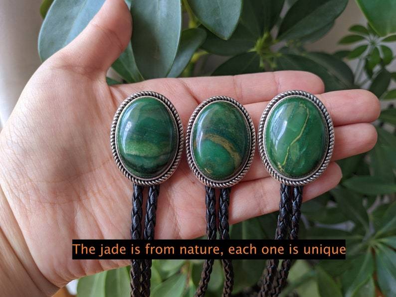 Green Forest Natural Jade Bolo Tie -MesaThread
