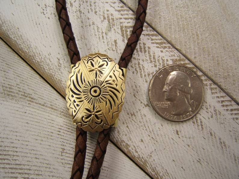 Pendant Satin Brass Bolo Tie Men Bolo Ties Women Bolotie-MesaThread