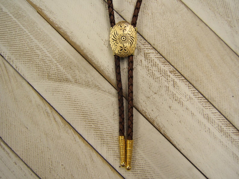 Pendant Satin Brass Bolo Tie Men Bolo Ties Women Bolotie-MesaThread