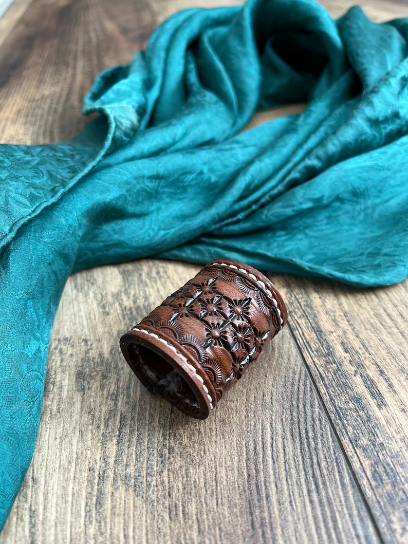 Leather Bandana Slide / Western bandana ring / Scarf slide / Bandana Slide / Wild rag slide-MesaThread