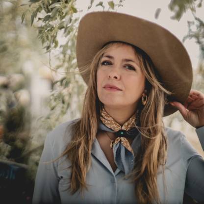 Mesathread bandana. Leather Slide. Turquoise stone.-MesaThread