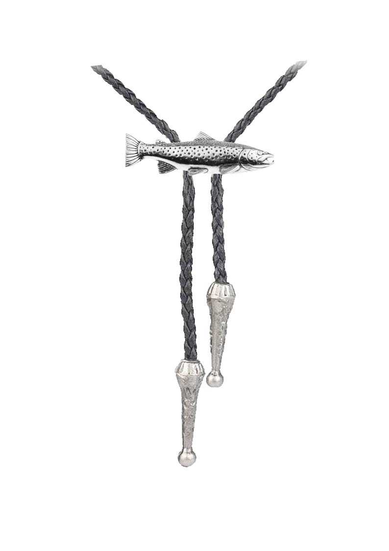 Brown Trout Fine English Pewter Bolo Tie-MesaThread