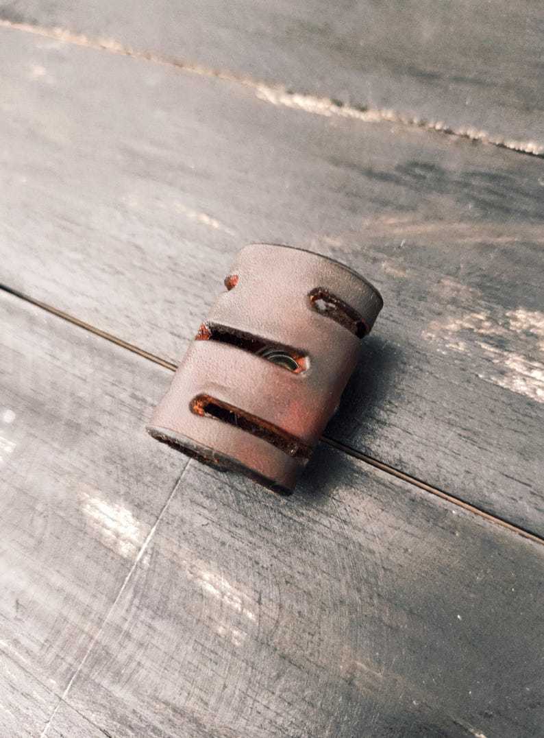 bandana slider in real vegetable tanned leather-MesaThread