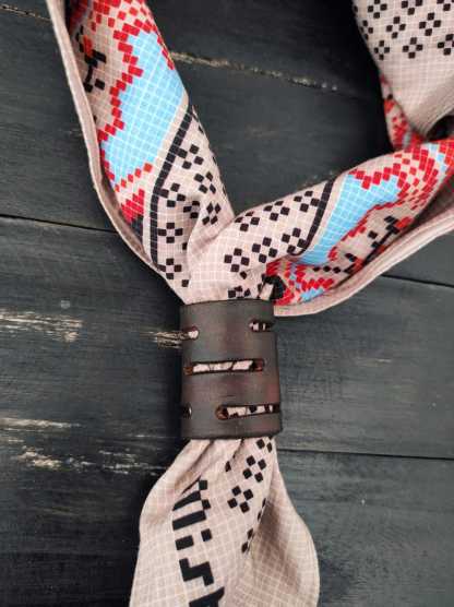 bandana slider in real vegetable tanned leather-MesaThread