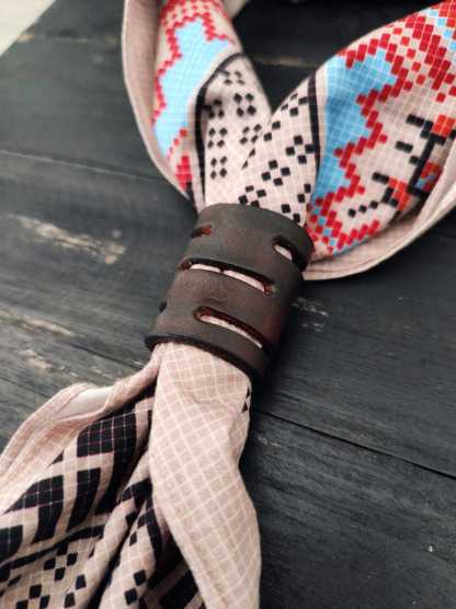 bandana slider in real vegetable tanned leather-MesaThread