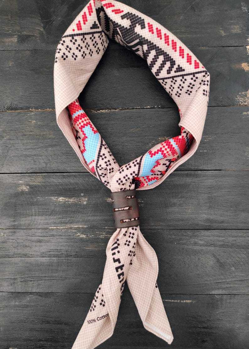 bandana slider in real vegetable tanned leather-MesaThread