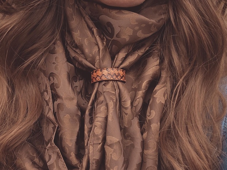 Leather Wild Rag Slide: Tooled Scarf & Bandana Keeper-MesaThread