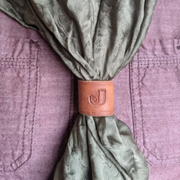 Personalized Bandana Slide Custom Letter/ Wildrag Slide/Bandana Slide/Western Style/Leather-MesaThread