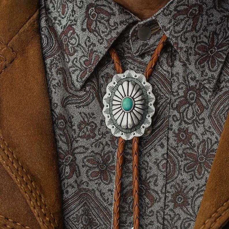 Southwestern Turquoise Bolo Tie-MesaThread