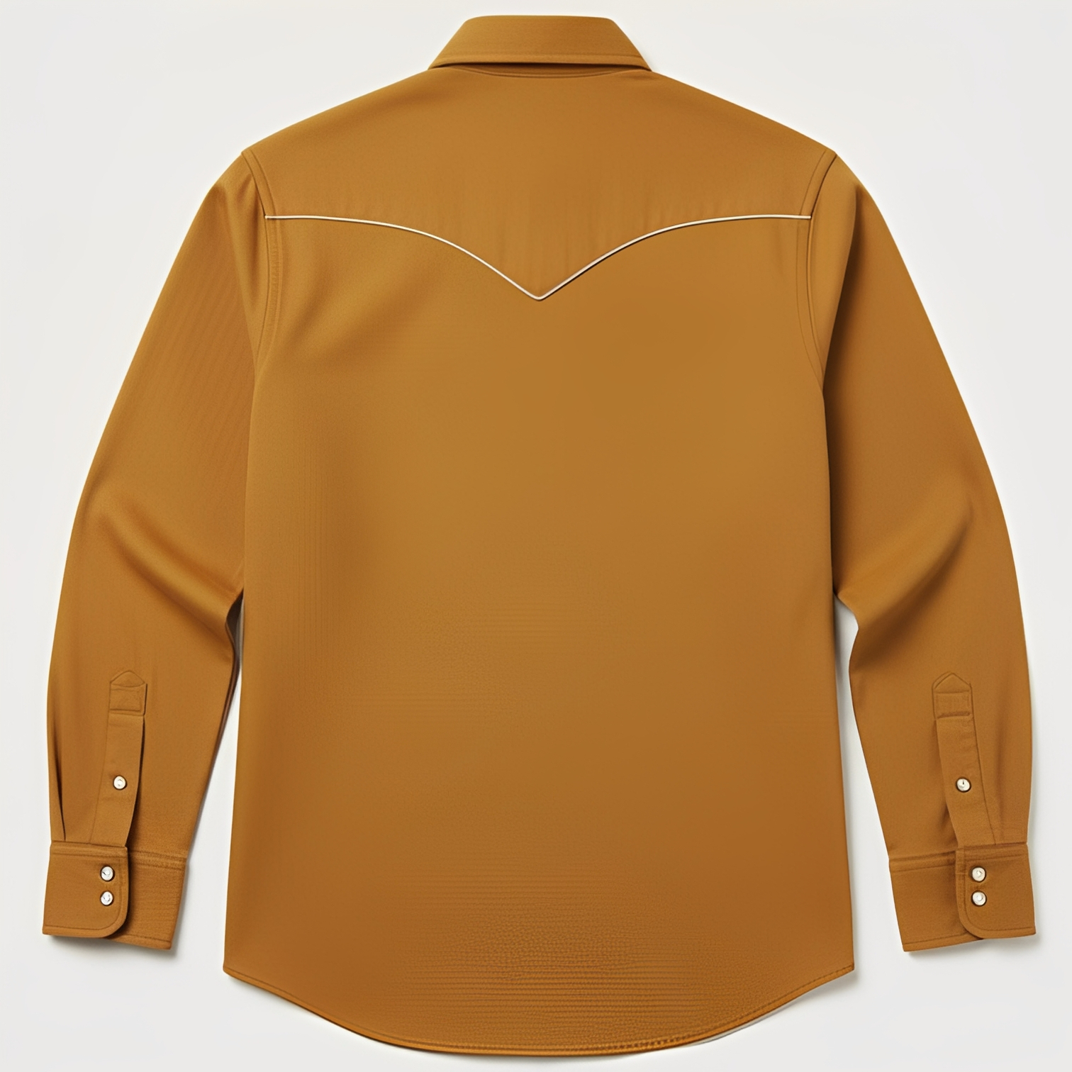 Ikat print western snap shirt - Earthy Yellow 1