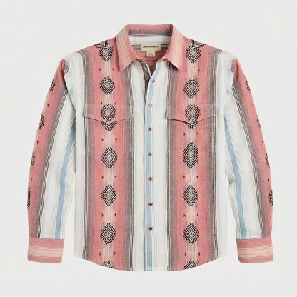 The Wyatt Pearl Snap | Heritage Serape & Chevron Western Shirt - 1