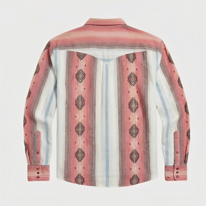 The Wyatt Pearl Snap | Heritage Serape & Chevron Western Shirt - 1