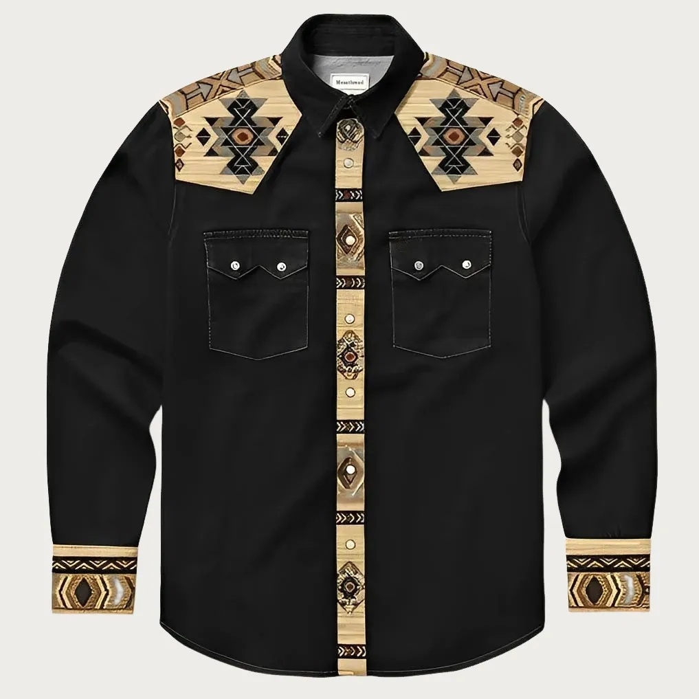 The Canyon Peak – Southwestern Patterned Yoke Western Shirt - Four colors
