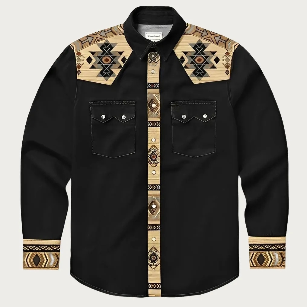 The Canyon Peak – Southwestern Patterned Yoke Western Shirt - Four colors