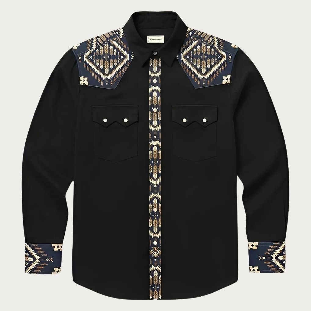 The Mesa Ridge – Southwestern Geometric Yoke Western Shirt - Four colors