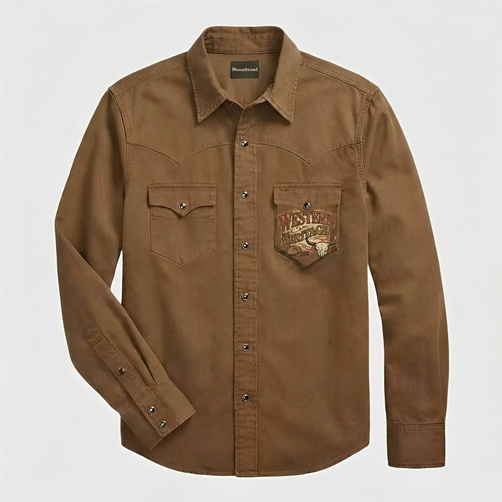 The Southwest Nomad | Letters & Western Elements Cotton Western Shirt