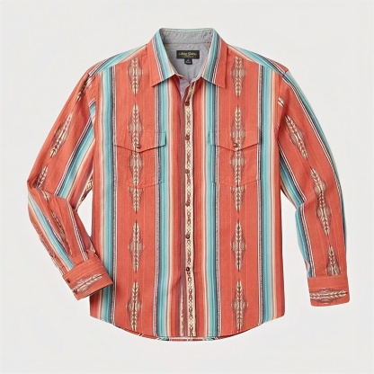 The Wyatt Pearl Snap | Heritage Serape & Chevron Western Shirt - 1