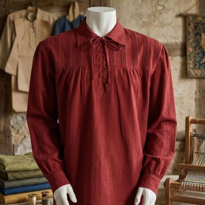 The Crimson Troubadour - Heritage Lace-Up Smock