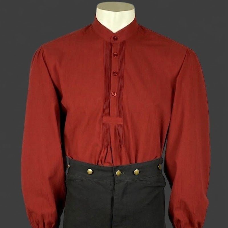 The Crimson Cavalier | Pleated Frontier Dress Shirt