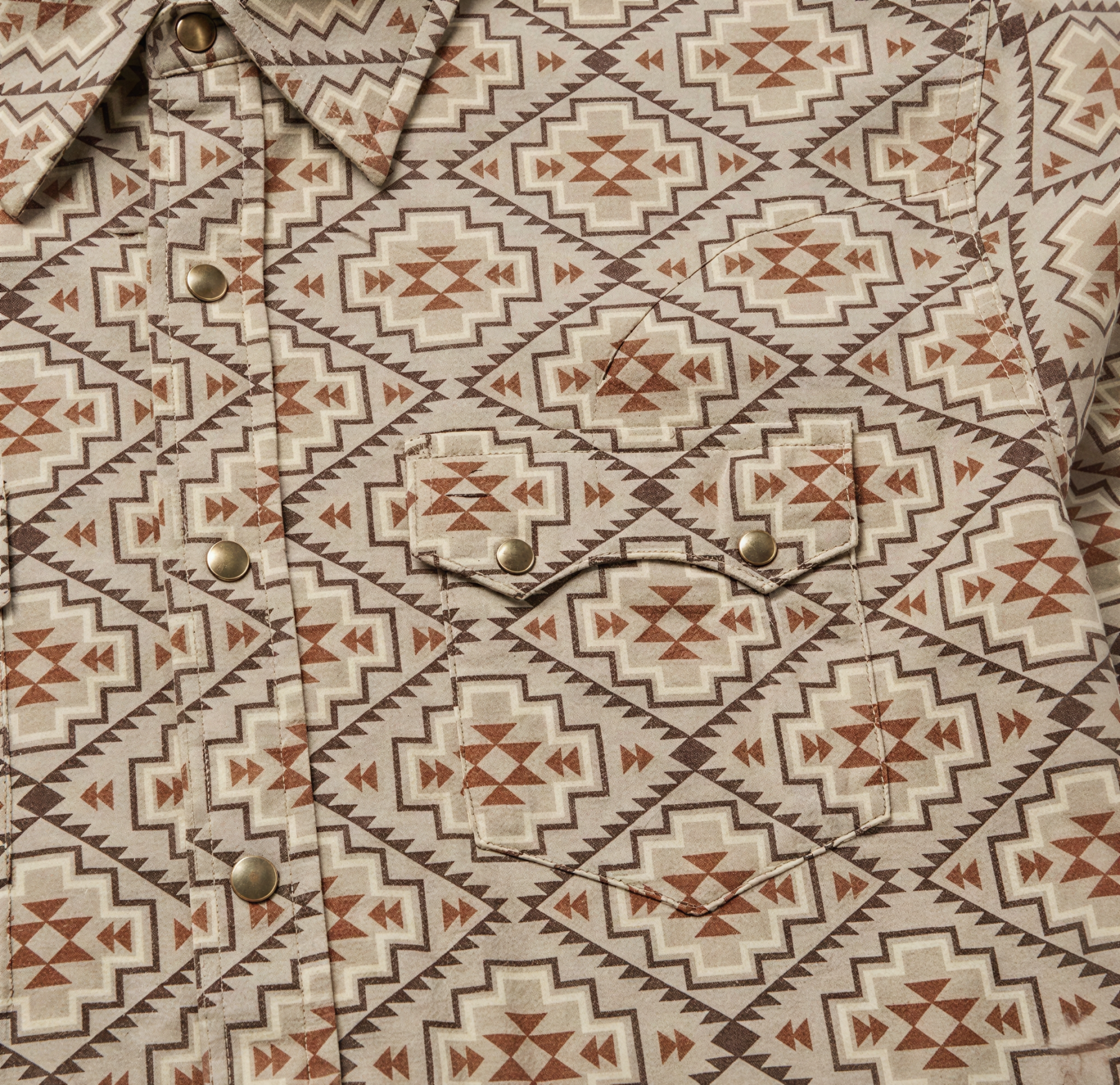 The Canyon Glyph | Earth-Tone Navajo Geometric Western Shirt