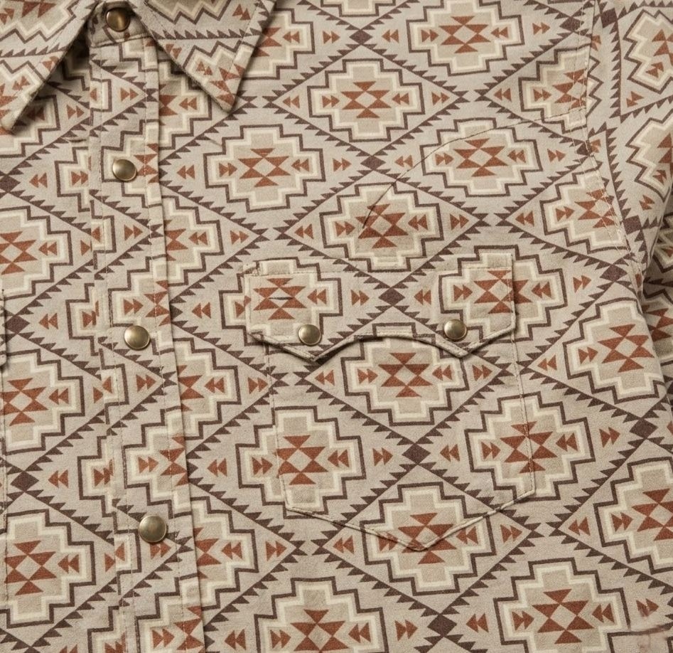 The Canyon Glyph | Earth-Tone Navajo Geometric Western Shirt