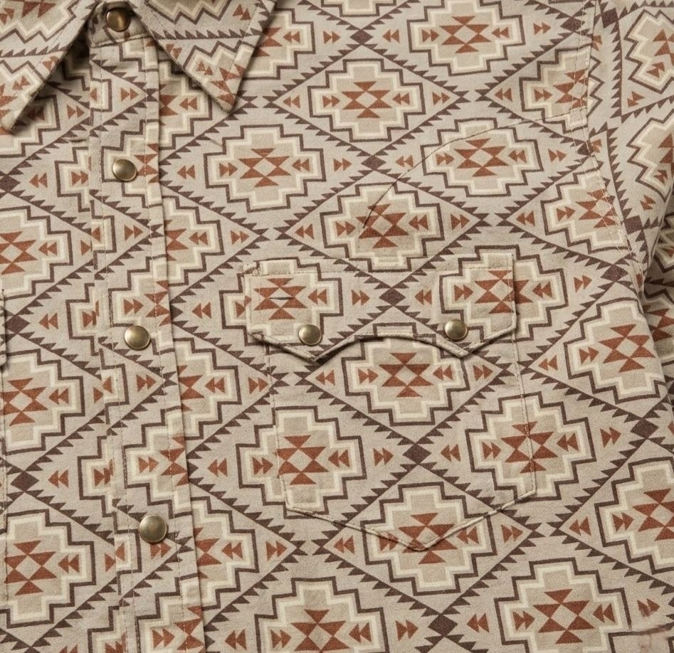 The Canyon Glyph | Earth-Tone Navajo Geometric Western Shirt