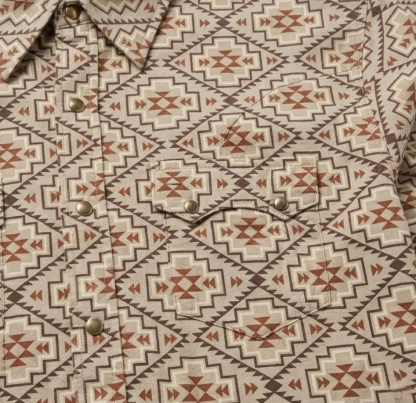 The Canyon Glyph | Earth-Tone Navajo Geometric Western Shirt