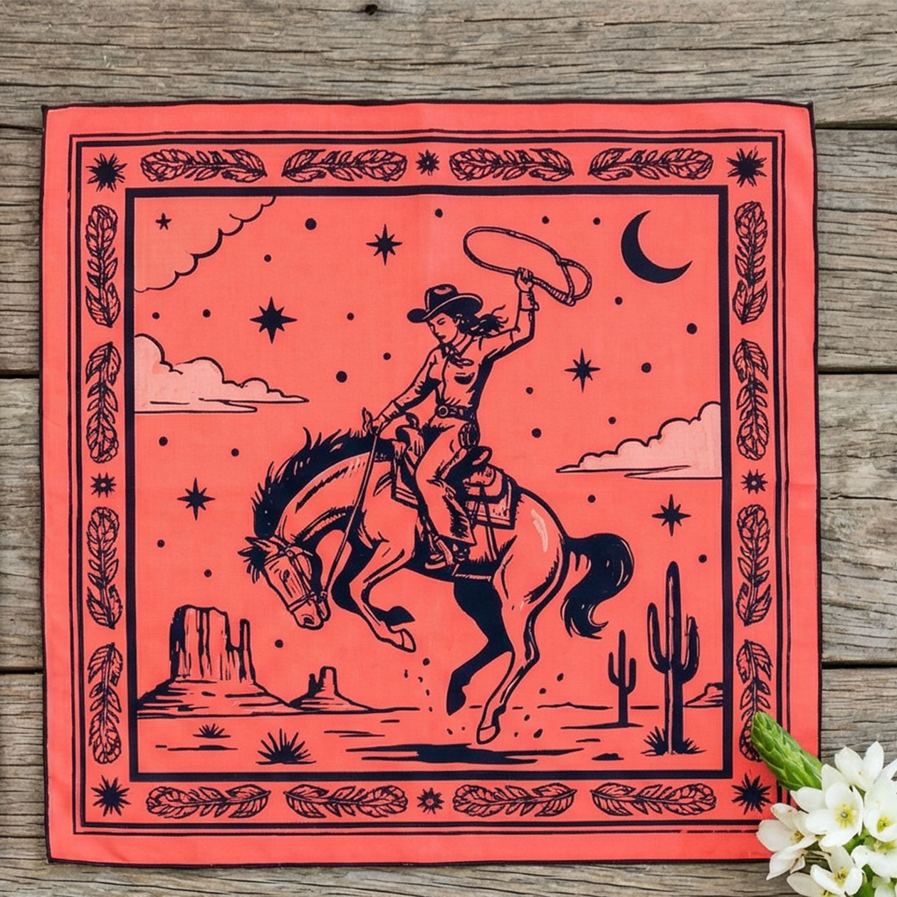 The "Rattle & Hiss" Series Bandana，Coral 