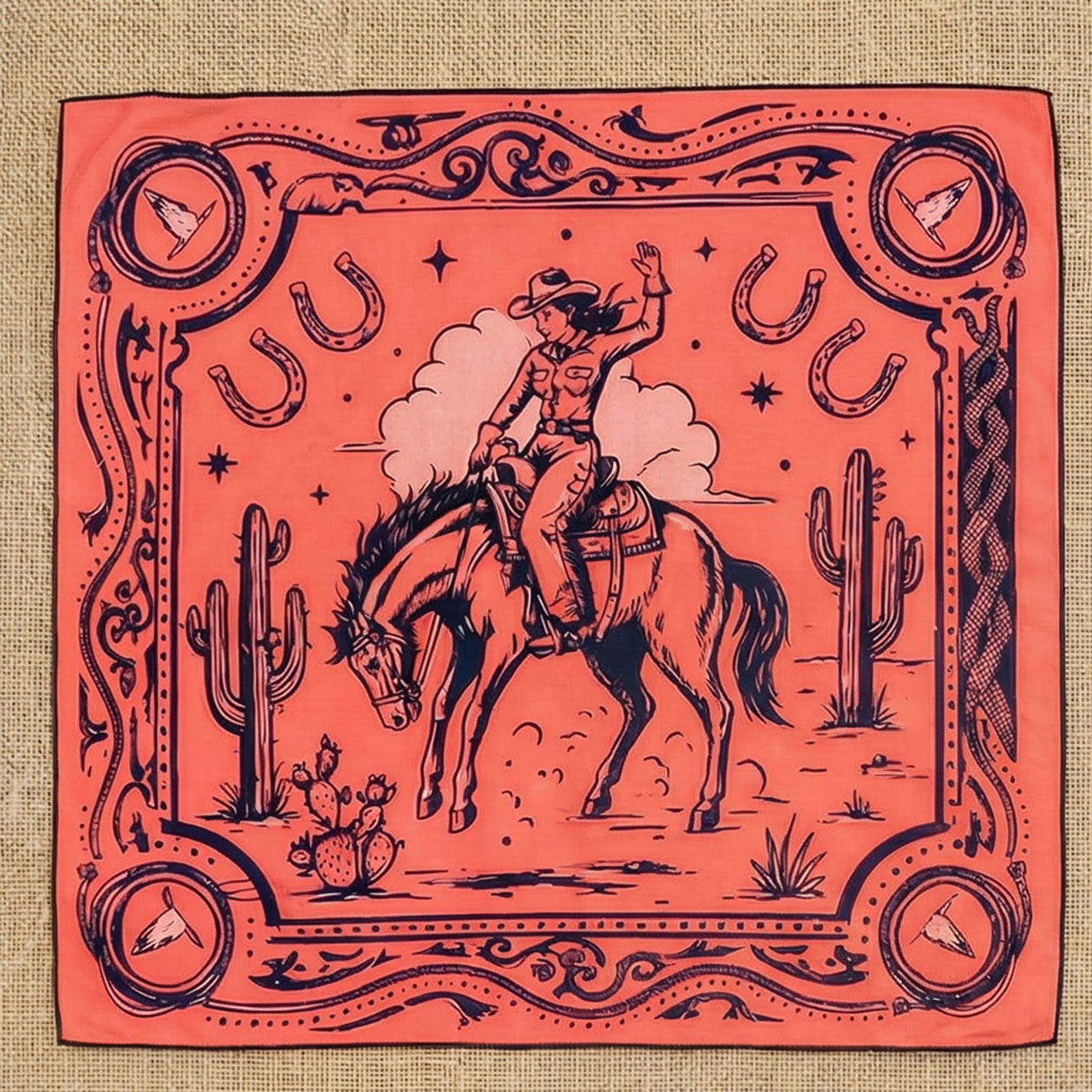 The "Rattle & Hiss" Series Bandana，Coral 