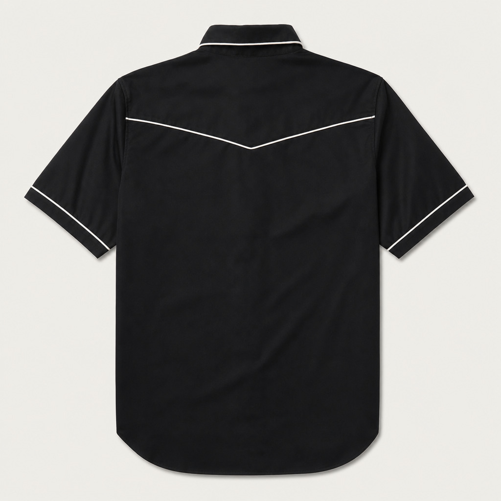 the-obsidian-blade-black-contrast-piping-western-short-sleeve-shirt-back-view