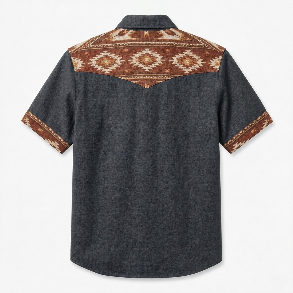 the-canyon-beacon-contrast-panel-southwestern-western-short-sleeve-shirt-back-view