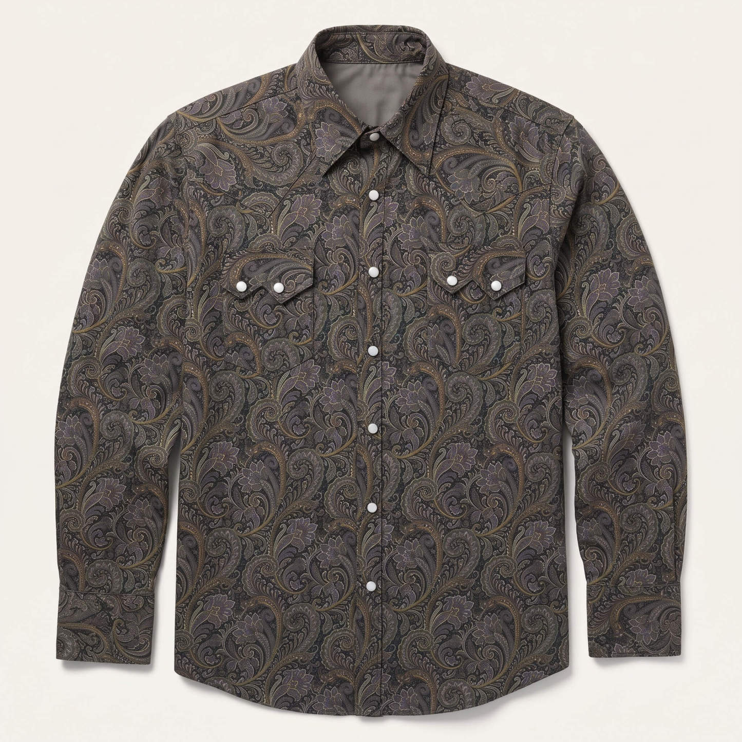 The Russet Renaissance | Earth-Tone Paisley Western Shirt
