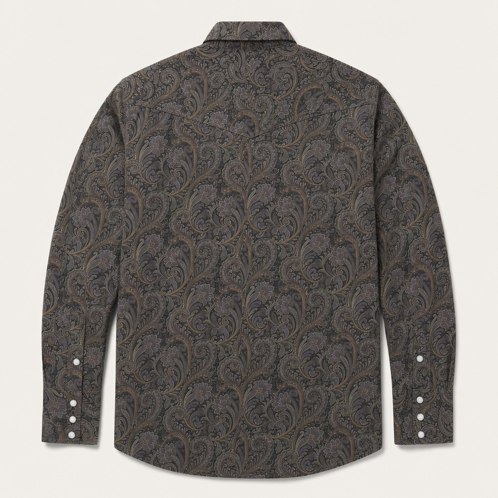 The Russet Renaissance | Earth-Tone Paisley Western Shirt