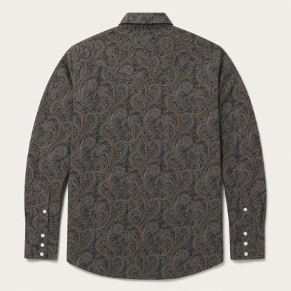 The Russet Renaissance | Earth-Tone Paisley Western Shirt
